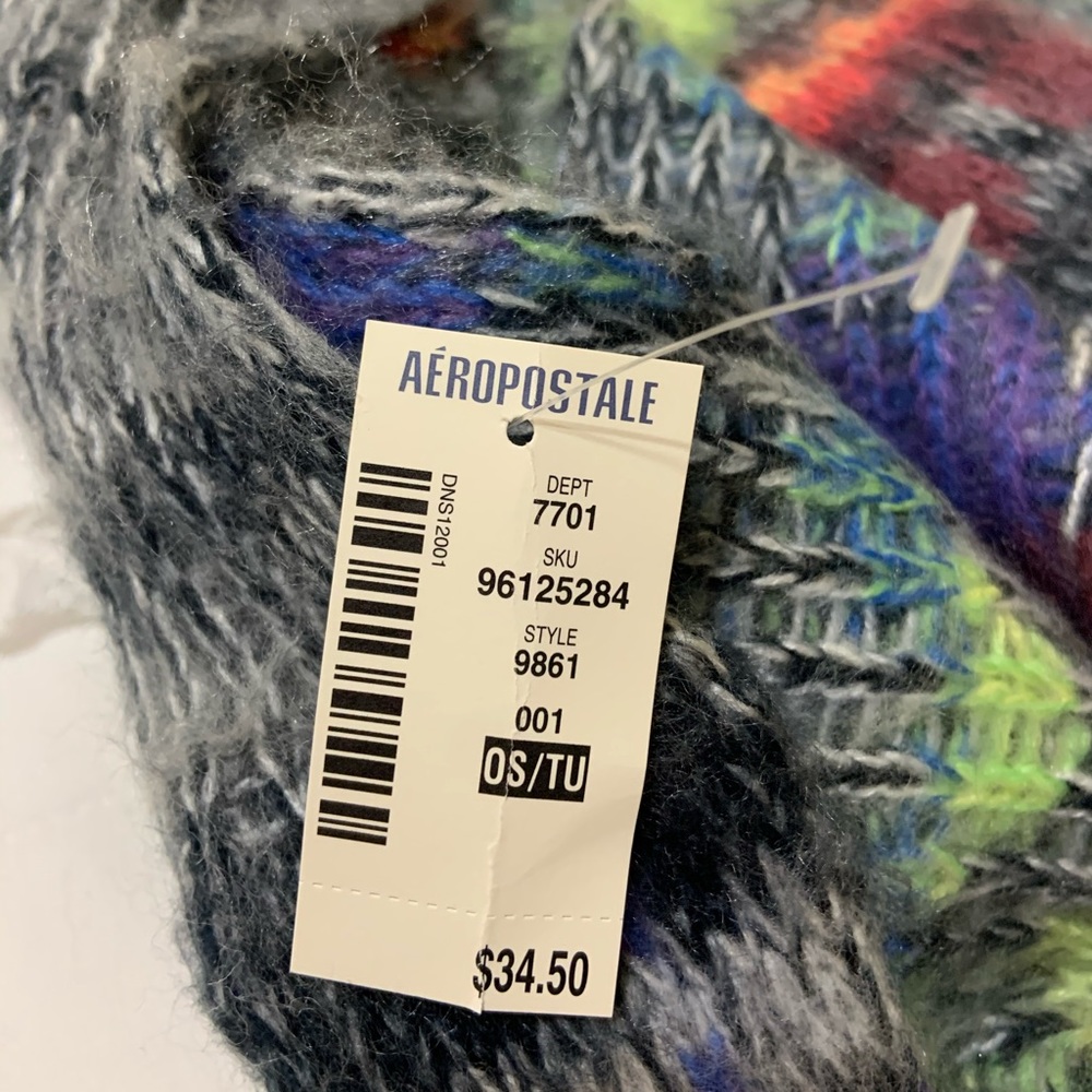 aeropostale scarf (rainbow and black)